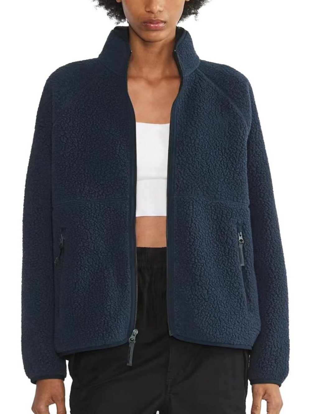 Cozy Fuzzy Fleece Jacket for Women - Full Zip Sherpa Warm Coat for Fall/Winter